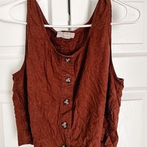 Linen Everlane crop shirt